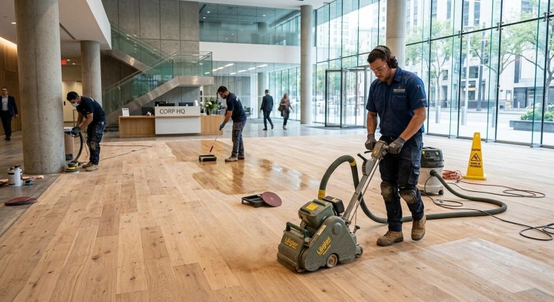 Our team working on Wood Floor Service projects in Terrell, TX