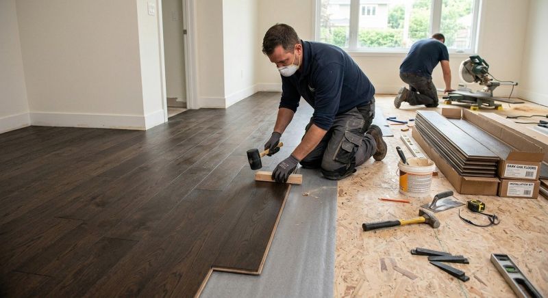 Dark Wood Floor Installation in Terrell, TX